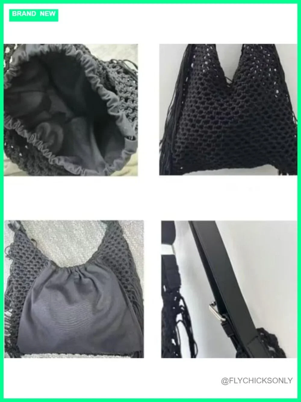 Large Knit Hobo Purse - Crochet Woven Shoulder Bag - Bohemian Tote